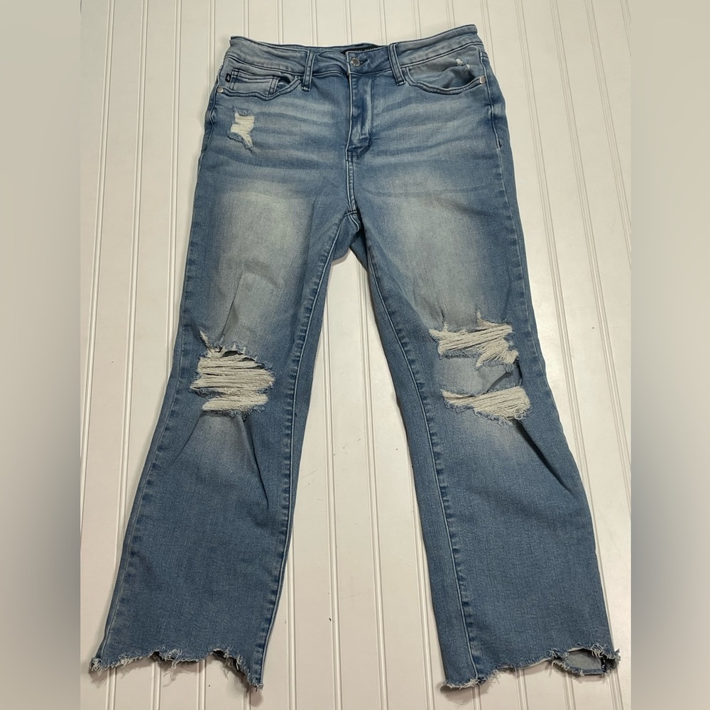 NWOT Judy Blue Tinted Wash Mid-Rise Cropped Straight Jeans 20W - Picture 11 of 14
